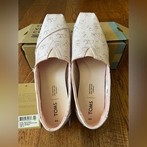 Toms Pink Year of the Pig Print Canvas Slip on *New with Tags
